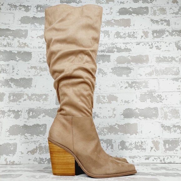 NEW Charles By Charles David In Caramelized Leather Block Heeled Boots A170 - Picture 4 of 11